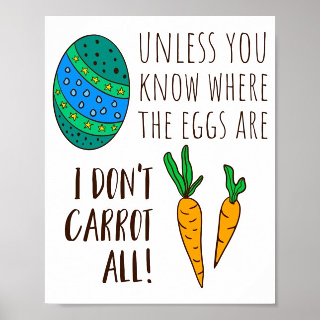Affiche Joli jeu de mots de Pâques Citation drôle Dessin a (Devant)