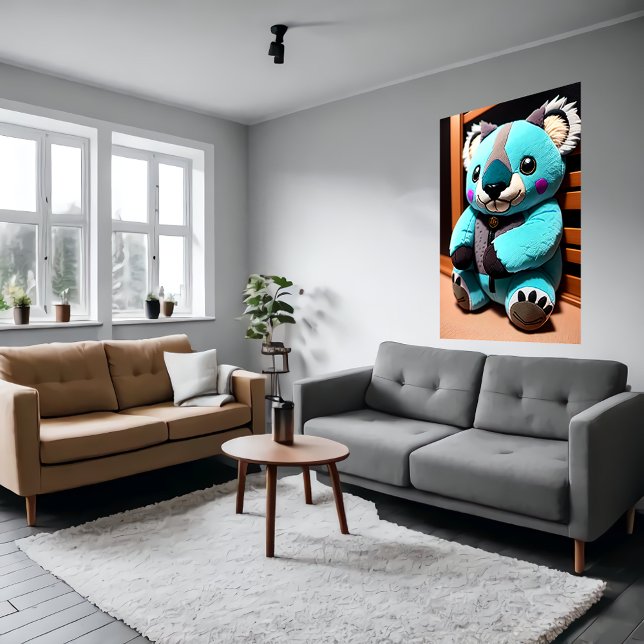 Affiche Joli jouet à peluche en koala bleu | Art AI (Créateur téléchargé)