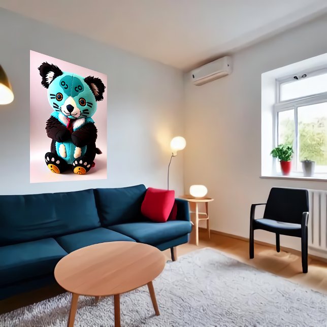 Affiche Joli jouet à peluche en koala bleu et brun | Art A (Créateur téléchargé)