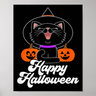Affiche Joli Joyeux Halloween Chat Noir