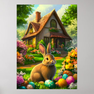 Affiche Joli lapin de Pâques
