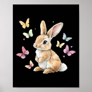 Affiche Joli lapin de Pâques Papillon