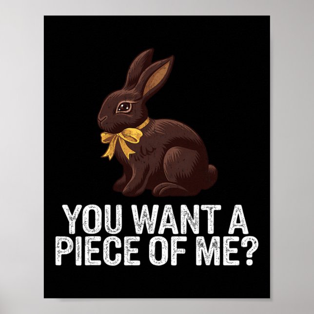 Affiche Joli Lapin De Pâques Voulez-Vous Un Morceau De Moi (Devant)