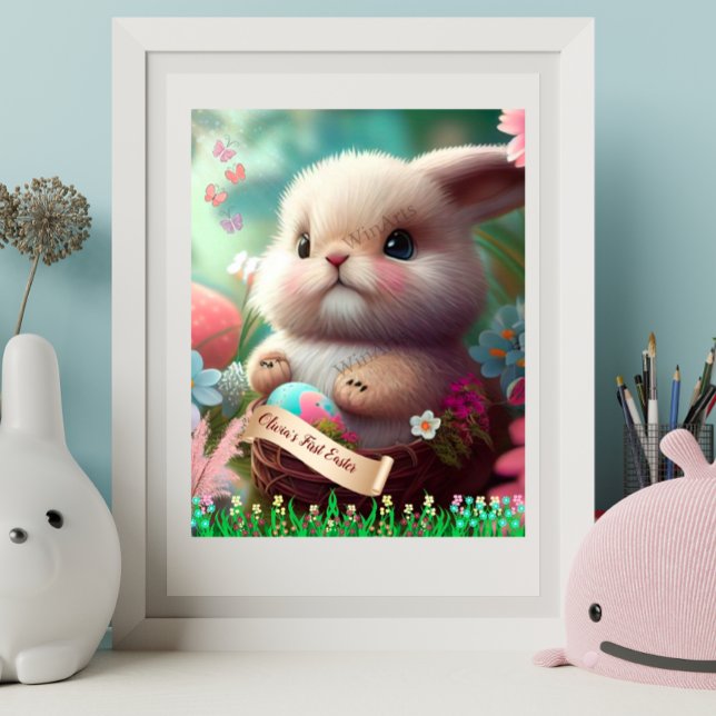 Affiche Joli lapin lapin de Pâques Art personnalisé (Créateur téléchargé)