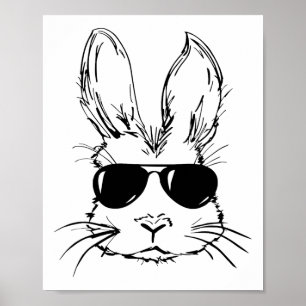 Affiche Joli lapin lapin Face Tie Dye Gles Girl Happy Eas