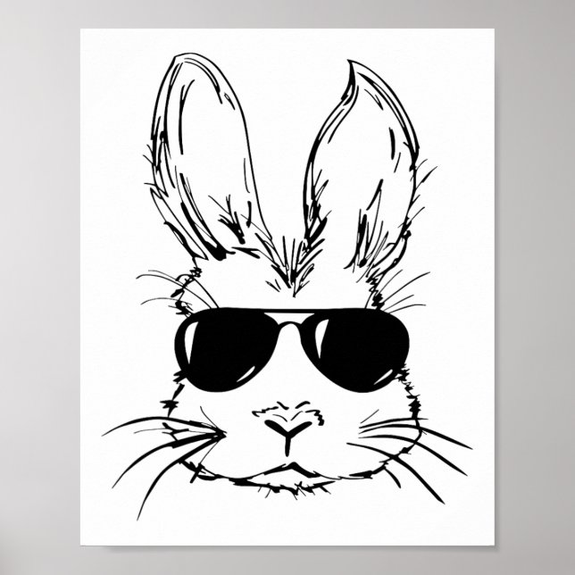 Affiche Joli lapin lapin Face Tie Dye Gles Girl Happy Eas (Devant)