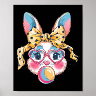 Affiche Joli lapin lapin Face Tie Dye Gles Girl Happy Eas
