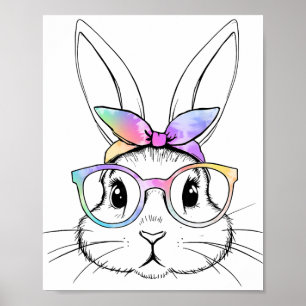 Affiche Joli Lapin Tie-Dye Gles Ndana Filles de Pâques