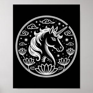 Affiche Joli licorne année 2026 du cheval lunaire dame zod
