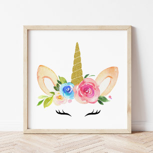 Affiche Joli Licorne, Licorne Magique, Chambre de Fille, R