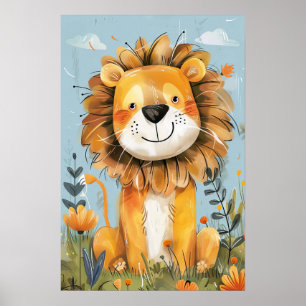 Affiche Joli Lion Baby Nursery Enfants