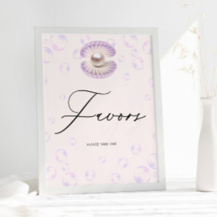 Affiche Joli Little Pearl Favorisera le Baby shower