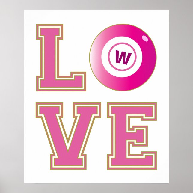 Affiche Joli Lover Bingo Ajouter votre initiale (Devant)
