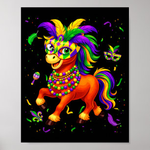 Affiche Joli Mardi Gras Amoureux de Cheval Mardi Gras La N