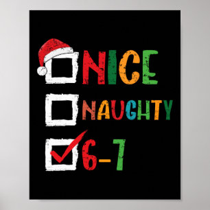 Affiche Joli Méchant 6 7 Mème 67 Noël Six Sept Garçons
