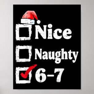 Affiche Joli Méchant 6 7 Mème 67 Noël Six Sept Xmas