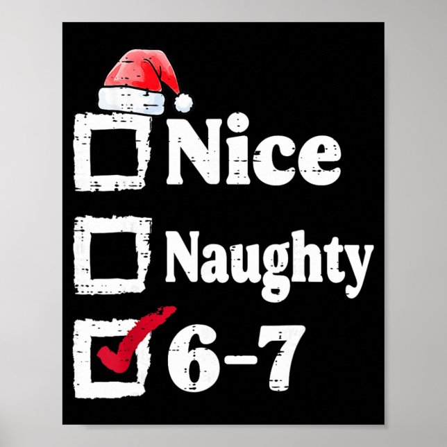 Affiche Joli Méchant 6 7 Mème 6 7 Noël Six Sept Xmas (Devant)