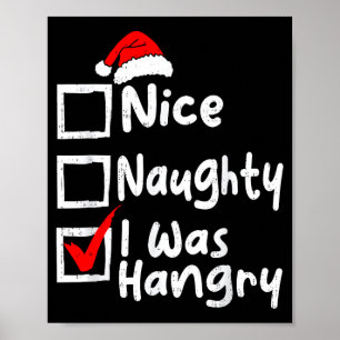 Affiche Joli Méchant Était Faim Rire Liste de Noël Famil