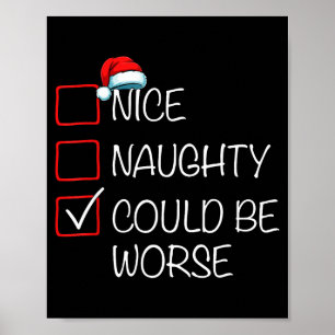 Affiche Joli Méchant Pourrait être Pire Liste de Noël Chap
