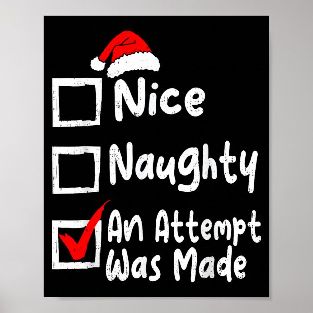 Affiche Joli méchant une tentative a été faite drôle Noël  (Devant)