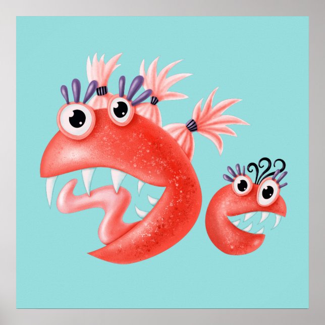 Affiche Joli Monster Crazy Enfants Amusants (Devant)