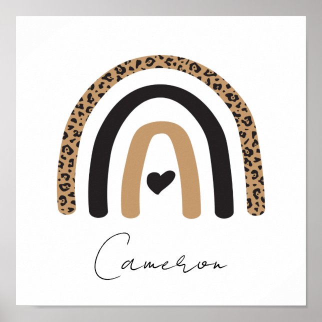Affiche Joli motif arc-en-ciel léopard (Devant)