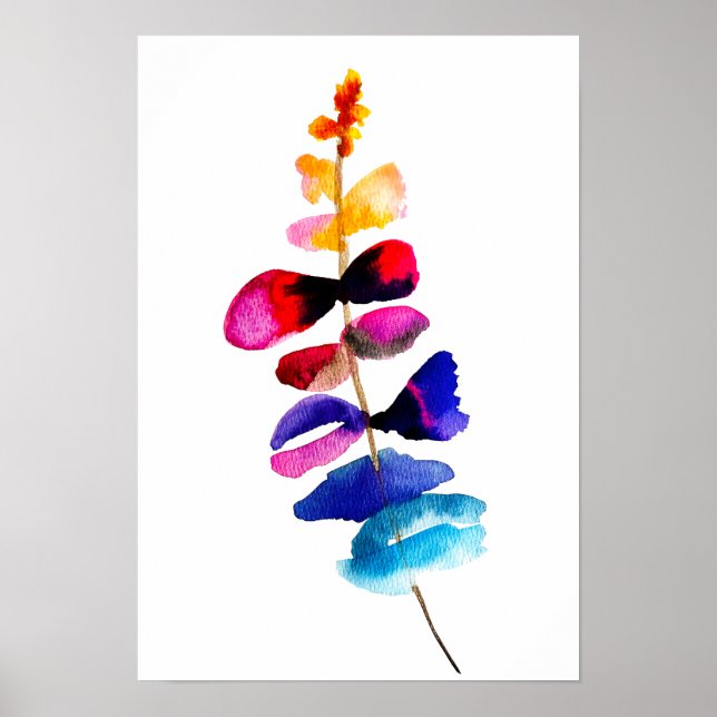 Affiche Joli motif floral aquarelle (Devant)