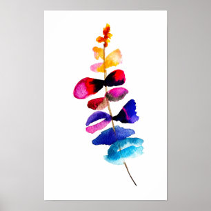 Affiche Joli motif floral aquarelle