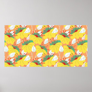 Affiche Joli motif sans couture florale. Arrière - plan av
