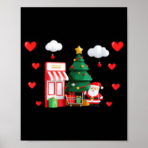Affiche Joli Noël Et Saint-Valentin Shopping Xmas Il