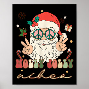 Affiche Joli Noël Holly Vibes Hippie Père Noël Wint