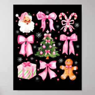 Affiche Joli Nœud Coquette Nk Sapin de Noël Père Noël Pain