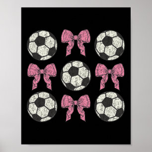 Affiche Joli Nœud Rose Coquette Ll Filles de Football Esth