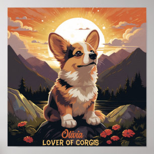 Affiche Joli Nom Personnalisé Pembroke Welsh Corgi