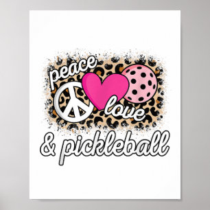Affiche Joli Paix Amour Joueur de Pickleball Drôle Pickle