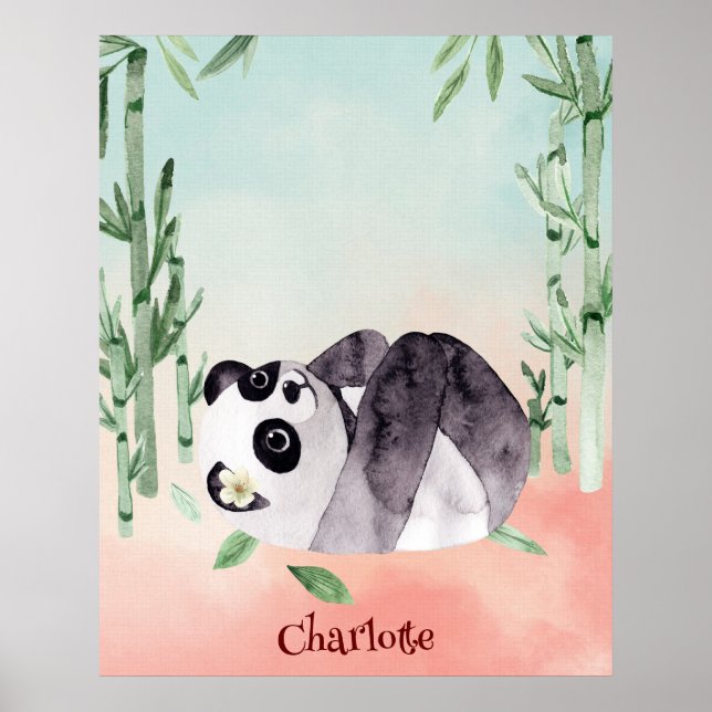 Affiche Joli panda qui fait des culbutes (Devant)