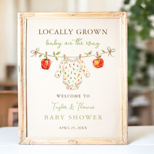 Affiche Joli panneau de bienvenue pour baby shower Bébé is