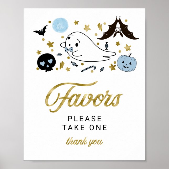 Affiche Joli panneau de cadeaux de bébé garçon Halloween F (Devant)