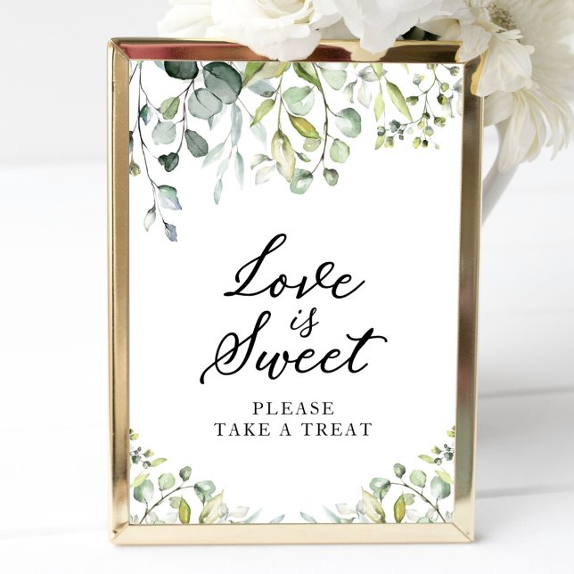 Affiche Joli panneau d'eucalyptus végétal M'amour est doux (Créateur téléchargé)