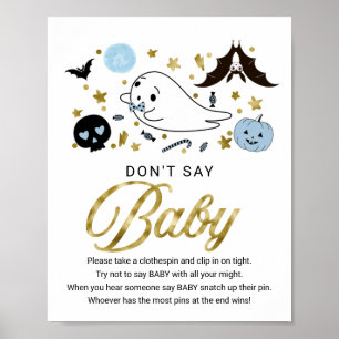 Affiche Joli panneau Halloween pour Baby Shower sans la me