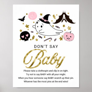 Affiche Joli panneau Halloween pour Baby Shower sans le mo