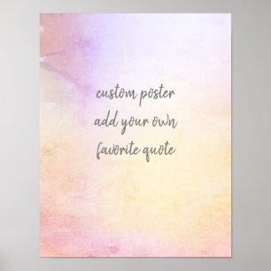 Affiche joli pastel ajouter votre texte rose et jaune pers