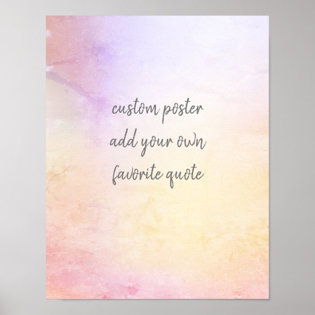 Affiche joli pastel ajouter votre texte rose et jaune pers (Devant)