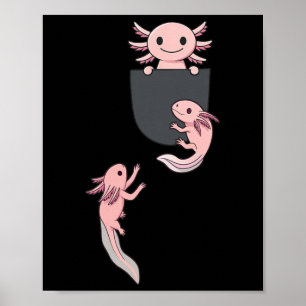 Affiche Joli petit axolotl jouant en grimpant dans la poch