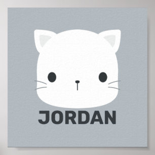 Affiche Joli Petit Chat avec Nom Personnalisé