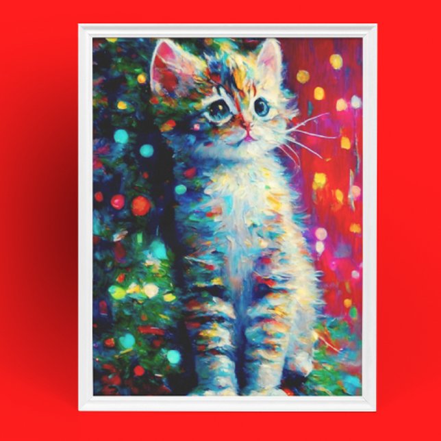 Affiche Joli petit chat de Noël  (Créateur téléchargé)