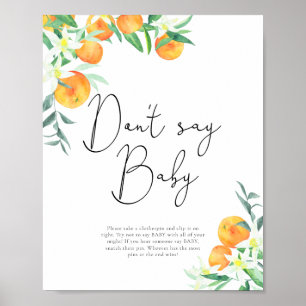 Affiche Joli petit coeur Ne dis pas bébé