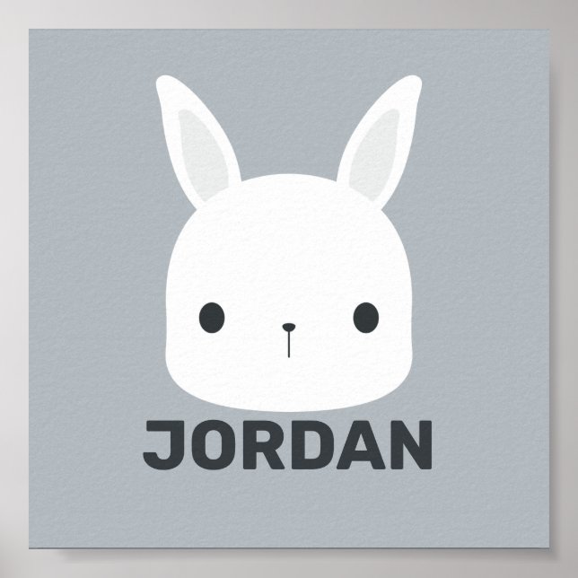 Affiche Joli petit lapin avec nom personnalisé (Devant)