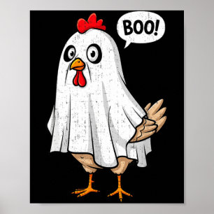 Affiche Joli poulet Boo drôle de costume d'Halloween homme