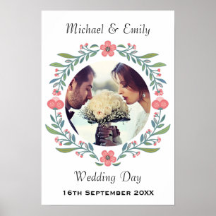 Affiche Joli printemps Mariage d'été Floral Wreath Photo